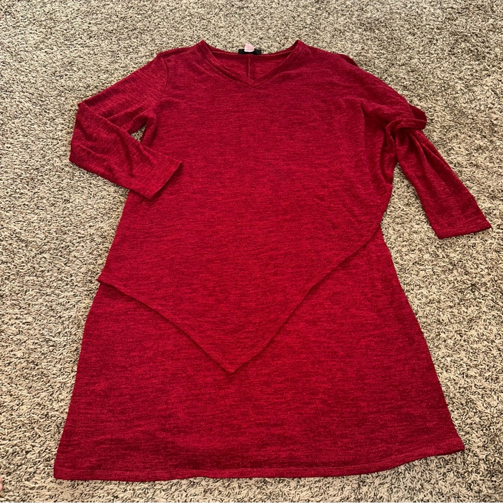 Chic Asymmetrical Red Dress